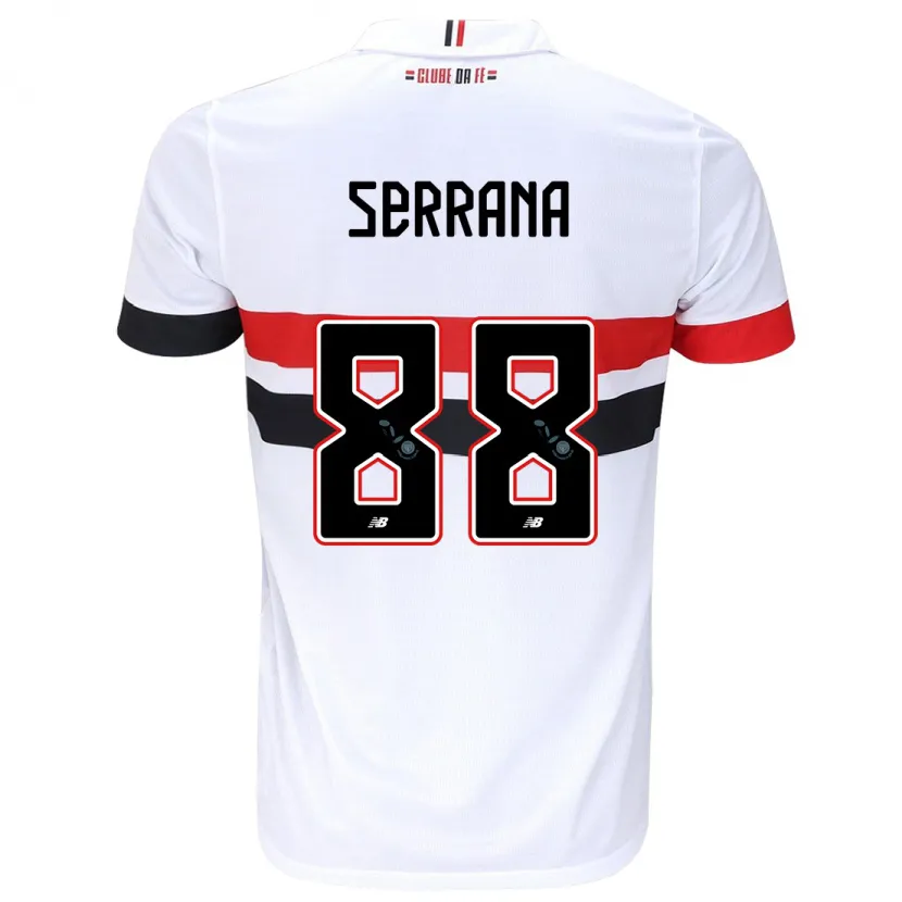 Danxen Niño Camiseta Serrana #88 Blanco Rojo Negro 1ª Equipación 2024/25 La Camisa