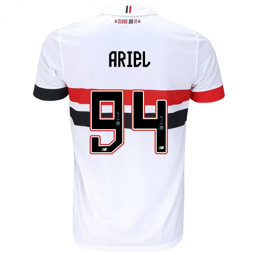 Danxen Niño Camiseta Ariel #94 Blanco Rojo Negro 1ª Equipación 2024/25 La Camisa