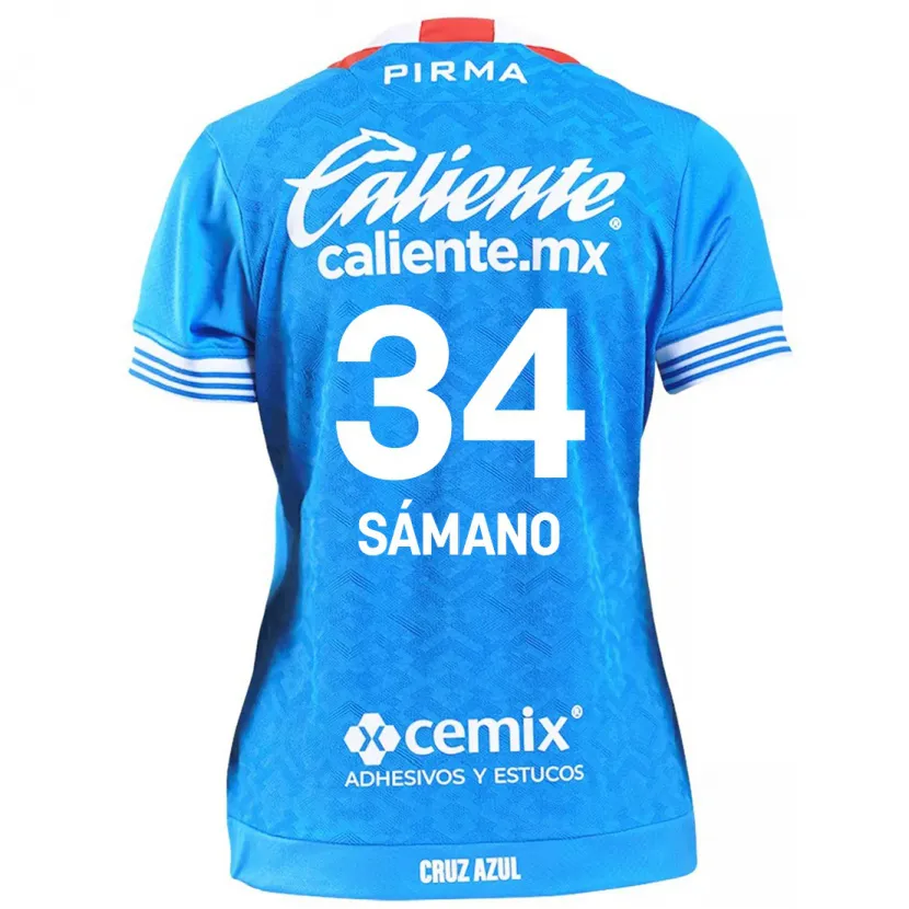 Danxen Niño Camiseta Leonardo Sámano #34 Cielo Azul 1ª Equipación 2024/25 La Camisa