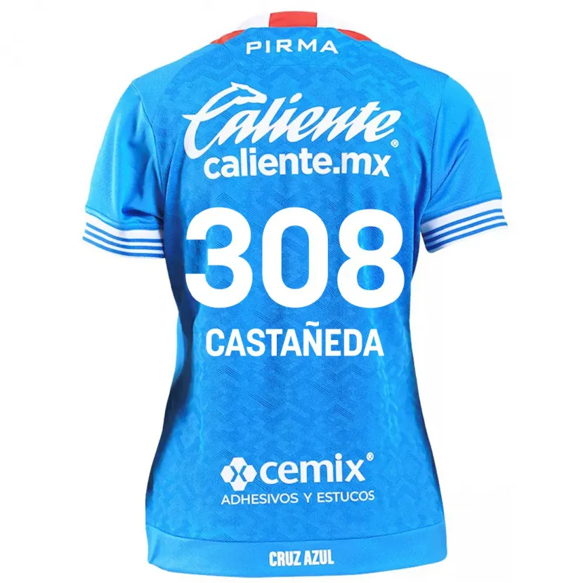 Danxen Niño Camiseta Emiliano Castañeda #308 Cielo Azul 1ª Equipación 2024/25 La Camisa