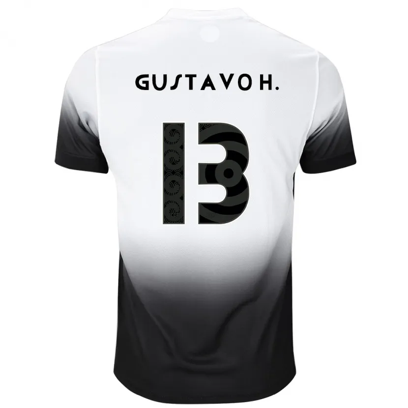 Danxen Niño Camiseta Gustavo Henrique #13 Blanco Negro 1ª Equipación 2024/25 La Camisa