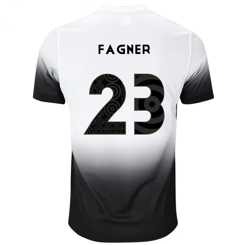 Danxen Niño Camiseta Fagner #23 Blanco Negro 1ª Equipación 2024/25 La Camisa