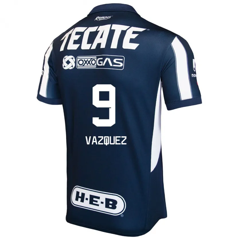 Danxen Niño Camiseta Brandon Vazquez #9 Azul Rojo Blanco 1ª Equipación 2024/25 La Camisa