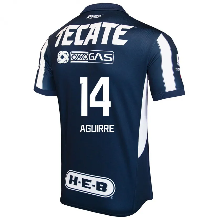 Danxen Niño Camiseta Érick Aguirre #14 Azul Rojo Blanco 1ª Equipación 2024/25 La Camisa