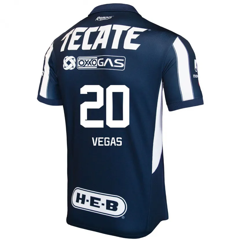 Danxen Niño Camiseta Sebastián Vegas #20 Azul Rojo Blanco 1ª Equipación 2024/25 La Camisa