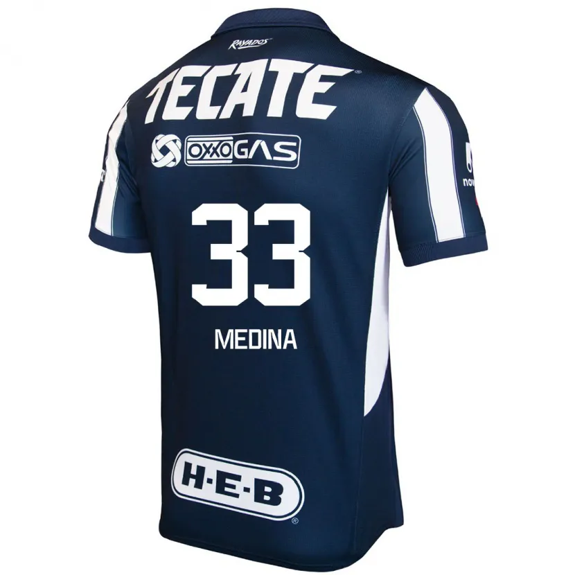 Danxen Niño Camiseta Stefan Medina #33 Azul Rojo Blanco 1ª Equipación 2024/25 La Camisa