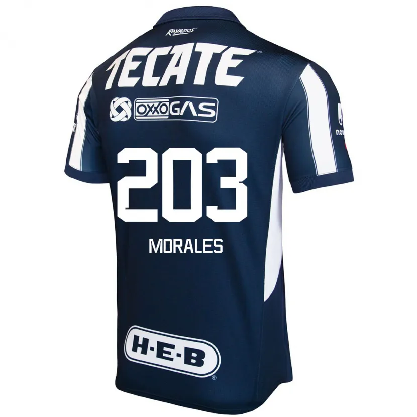 Danxen Niño Camiseta Alejandro Morales #203 Azul Rojo Blanco 1ª Equipación 2024/25 La Camisa