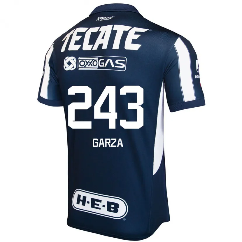 Danxen Niño Camiseta César Garza #243 Azul Rojo Blanco 1ª Equipación 2024/25 La Camisa