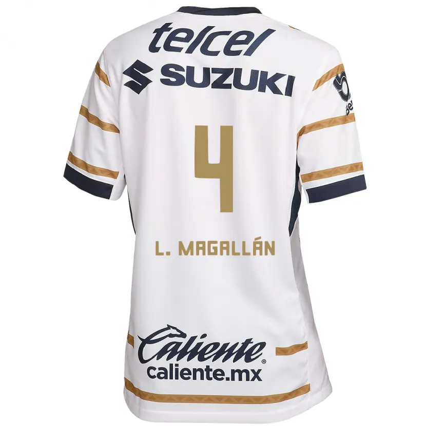 Danxen Niño Camiseta Lisandro Magallán #4 Obsidiana Blanca 1ª Equipación 2024/25 La Camisa