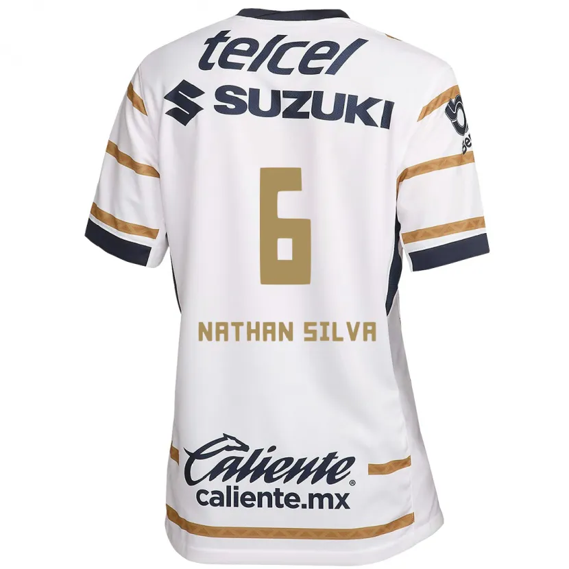 Danxen Niño Camiseta Nathan Silva #6 Obsidiana Blanca 1ª Equipación 2024/25 La Camisa