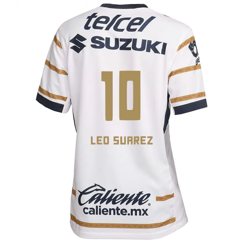 Danxen Niño Camiseta Leo Suárez #10 Obsidiana Blanca 1ª Equipación 2024/25 La Camisa