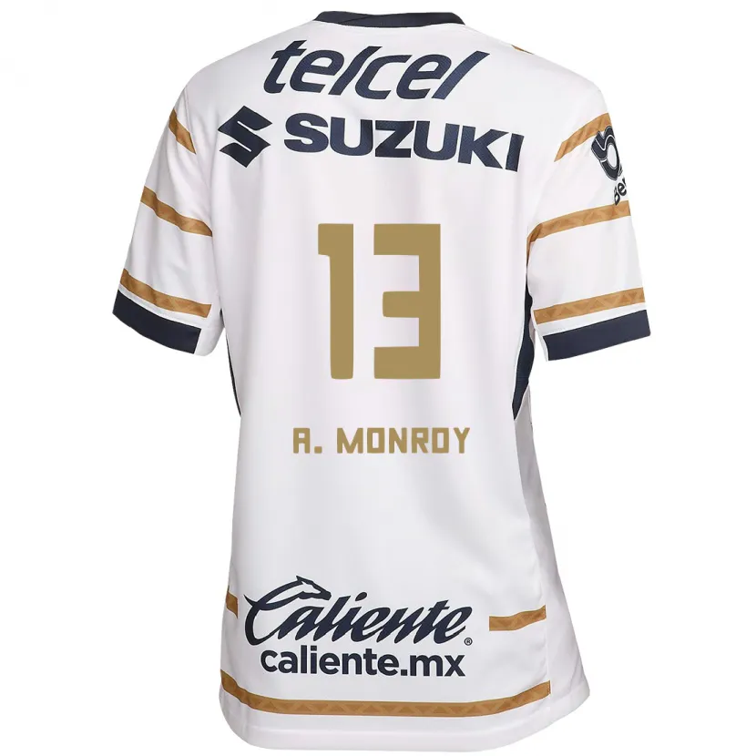 Danxen Niño Camiseta Pablo Monroy #13 Obsidiana Blanca 1ª Equipación 2024/25 La Camisa