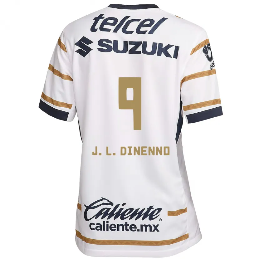 Danxen Niño Camiseta Juan Dinenno #9 Obsidiana Blanca 1ª Equipación 2024/25 La Camisa