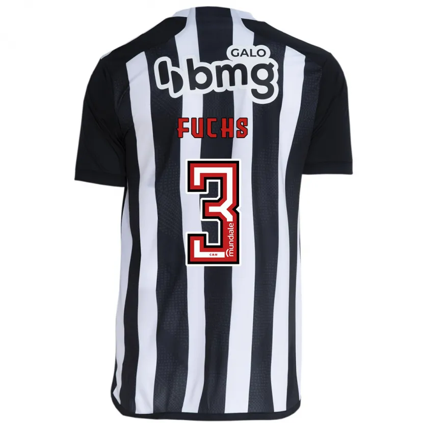 Danxen Niño Camiseta Bruno Fuchs #3 Blanco Negro 1ª Equipación 2024/25 La Camisa