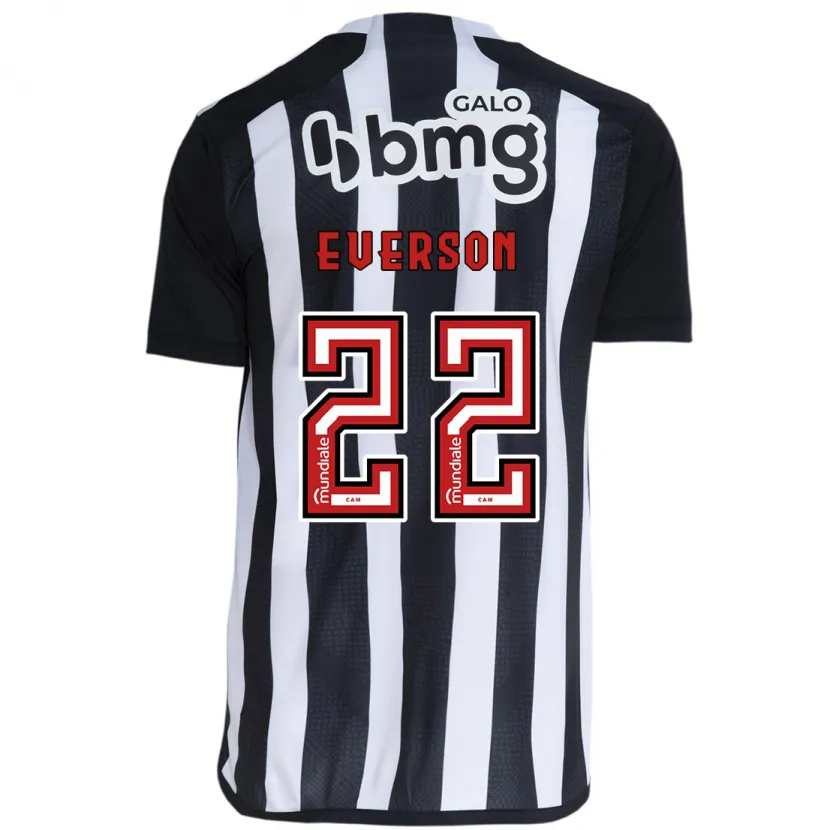 Danxen Niño Camiseta Everson #22 Blanco Negro 1ª Equipación 2024/25 La Camisa