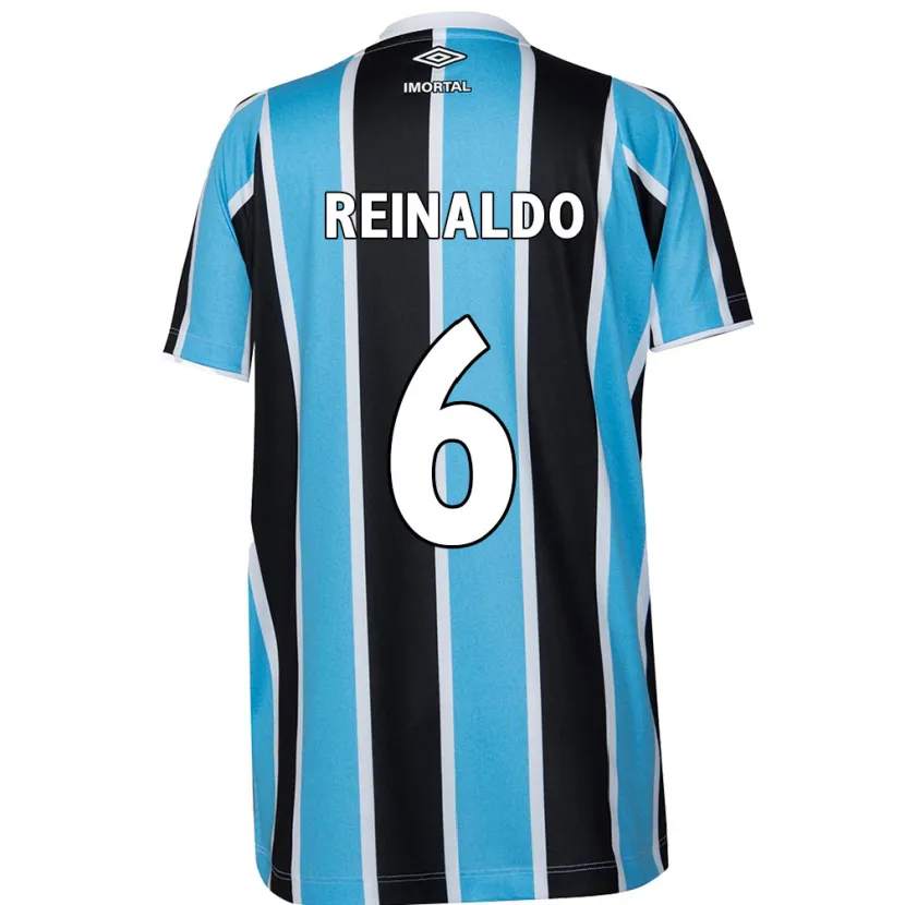 Danxen Niño Camiseta Reinaldo #6 Azul Negro Blanco 1ª Equipación 2024/25 La Camisa