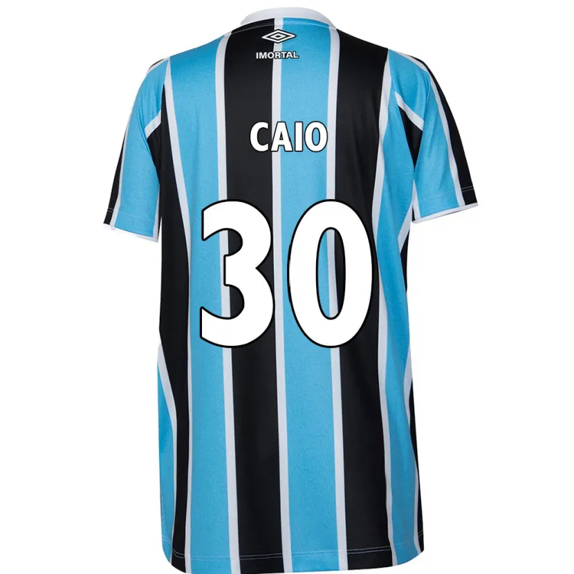 Danxen Niño Camiseta Rodrigo Caio #30 Azul Negro Blanco 1ª Equipación 2024/25 La Camisa