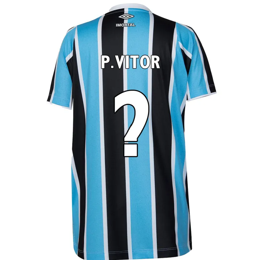 Danxen Niño Camiseta Pedro Vitor #0 Azul Negro Blanco 1ª Equipación 2024/25 La Camisa