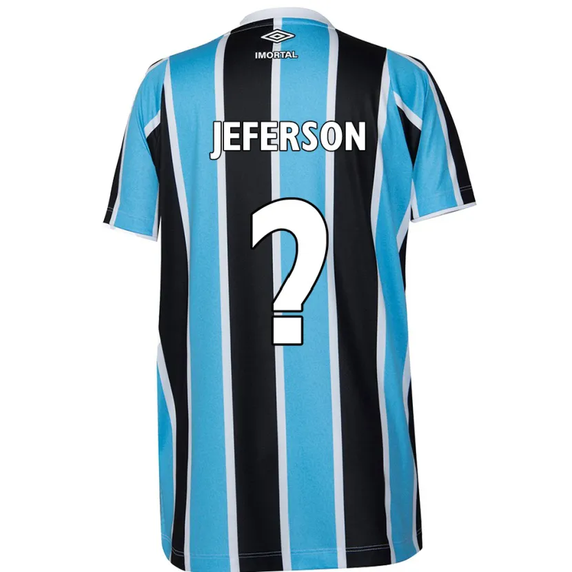 Danxen Niño Camiseta Jeferson #0 Azul Negro Blanco 1ª Equipación 2024/25 La Camisa