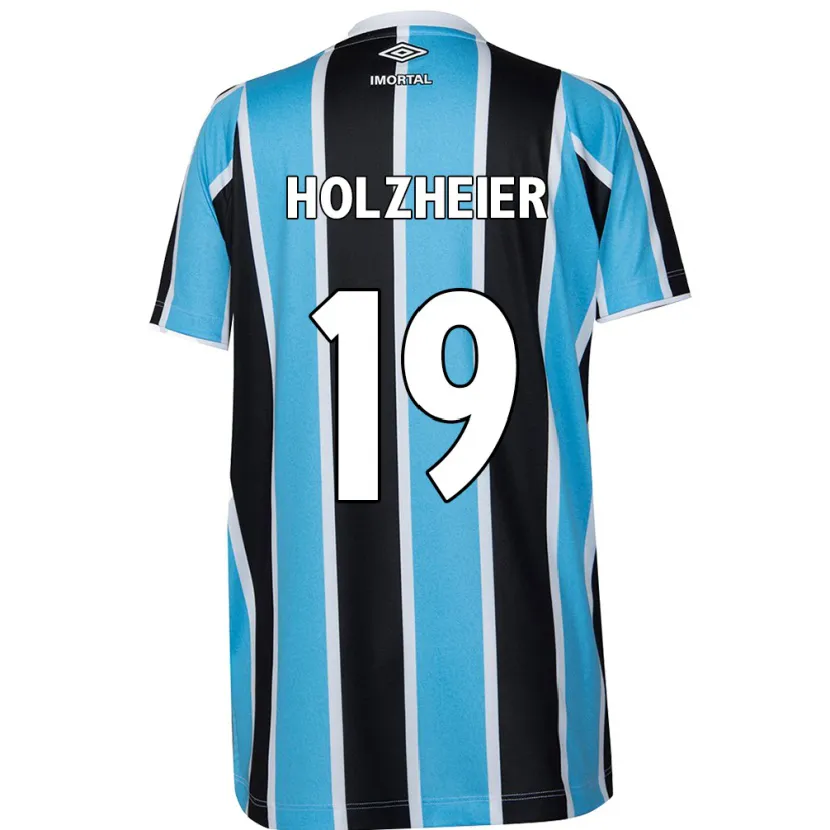 Danxen Niño Camiseta Agostina Holzheier #19 Azul Negro Blanco 1ª Equipación 2024/25 La Camisa