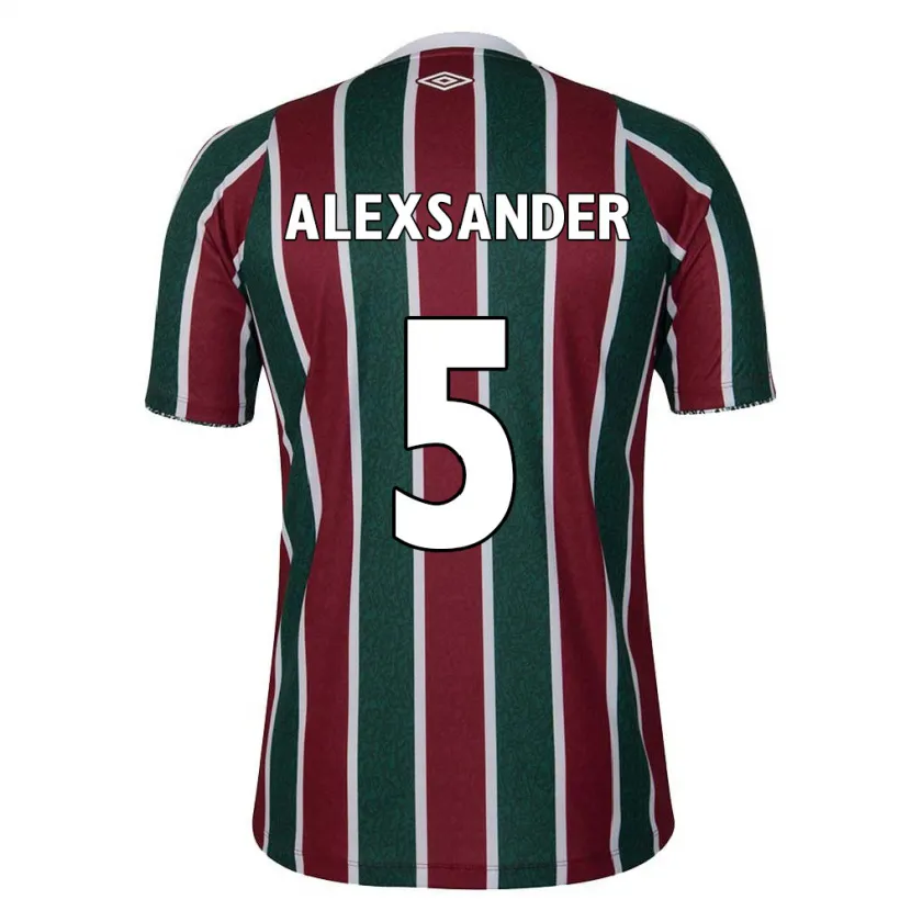 Danxen Niño Camiseta Alexsander #5 Verde Granate Blanco 1ª Equipación 2024/25 La Camisa