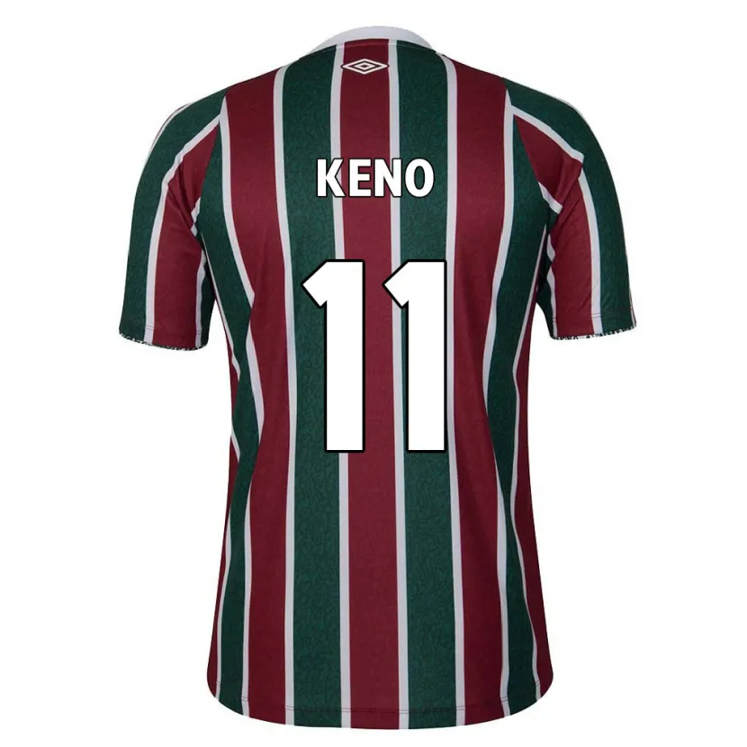 Danxen Niño Camiseta Keno #11 Verde Granate Blanco 1ª Equipación 2024/25 La Camisa