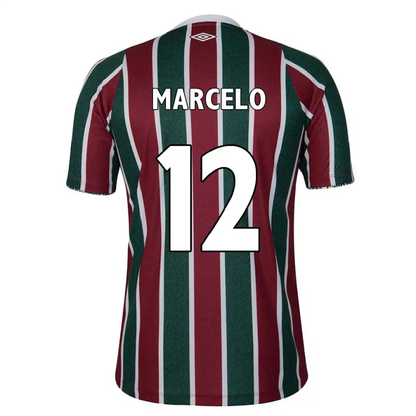 Danxen Niño Camiseta Marcelo #12 Verde Granate Blanco 1ª Equipación 2024/25 La Camisa