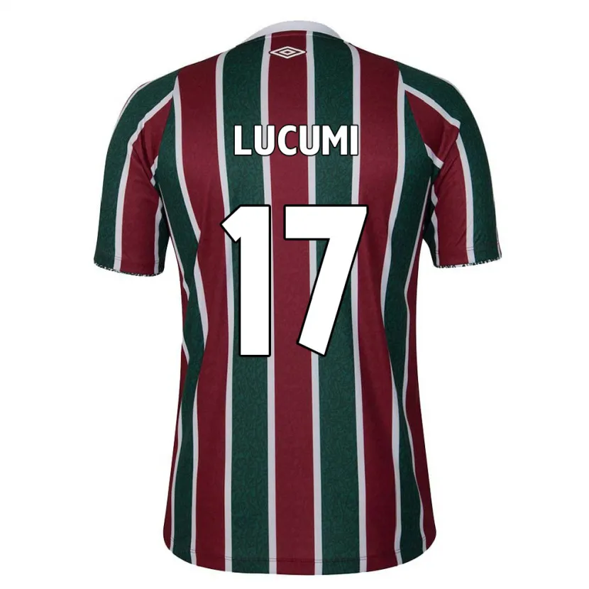 Danxen Niño Camiseta Jan Lucumi #17 Verde Granate Blanco 1ª Equipación 2024/25 La Camisa