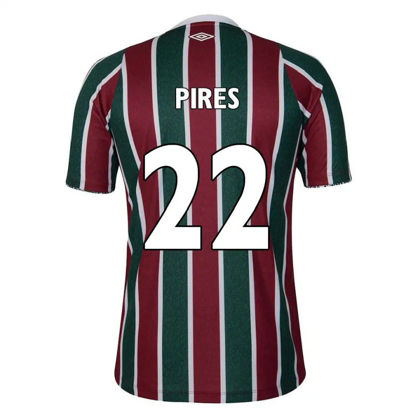 Danxen Niño Camiseta Gabriel Pires #22 Verde Granate Blanco 1ª Equipación 2024/25 La Camisa