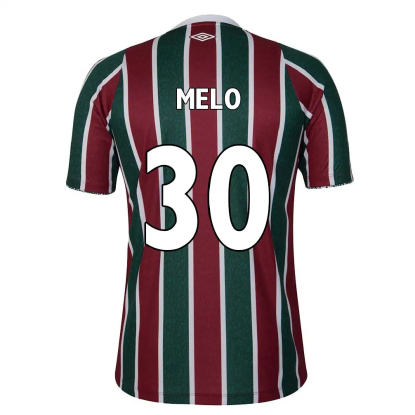 Danxen Niño Camiseta Felipe Melo #30 Verde Granate Blanco 1ª Equipación 2024/25 La Camisa