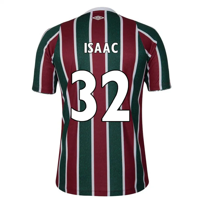 Danxen Niño Camiseta Isaac #32 Verde Granate Blanco 1ª Equipación 2024/25 La Camisa