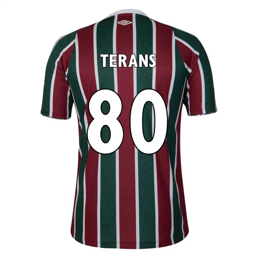 Danxen Niño Camiseta David Terans #80 Verde Granate Blanco 1ª Equipación 2024/25 La Camisa