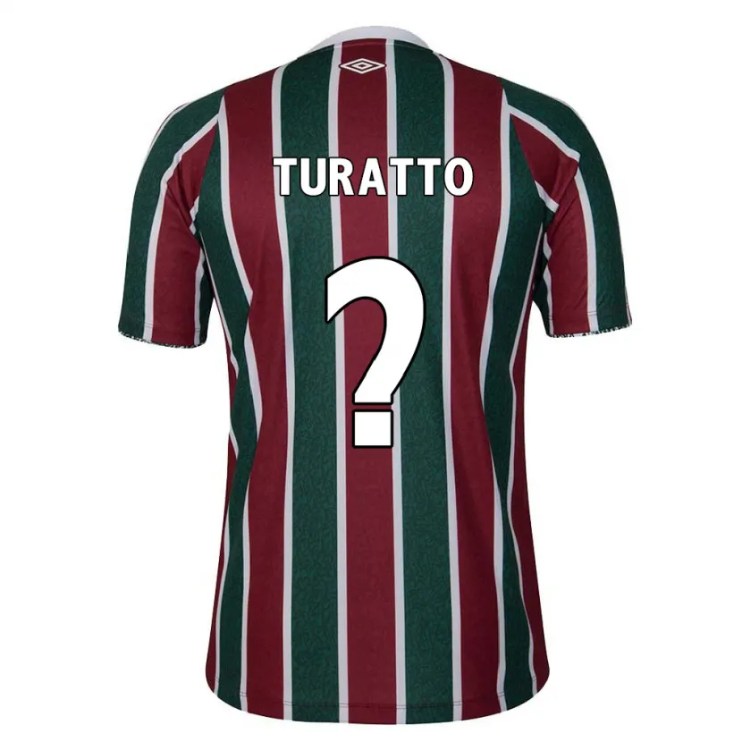 Danxen Niño Camiseta Luiz Turatto #0 Verde Granate Blanco 1ª Equipación 2024/25 La Camisa