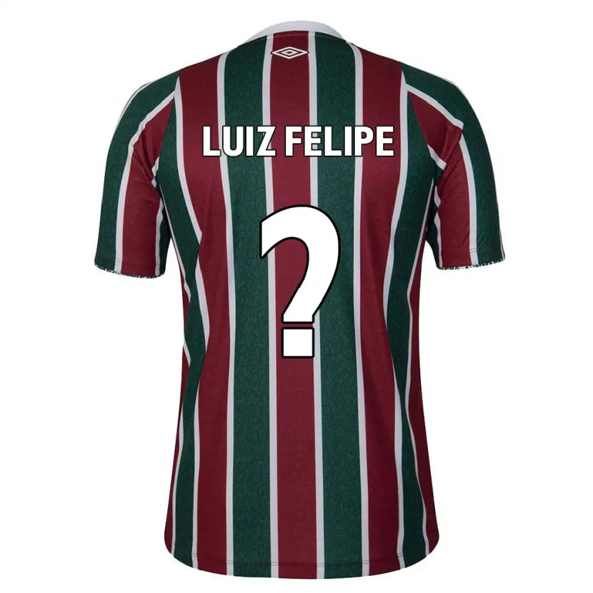 Danxen Niño Camiseta Luiz Felipe #0 Verde Granate Blanco 1ª Equipación 2024/25 La Camisa