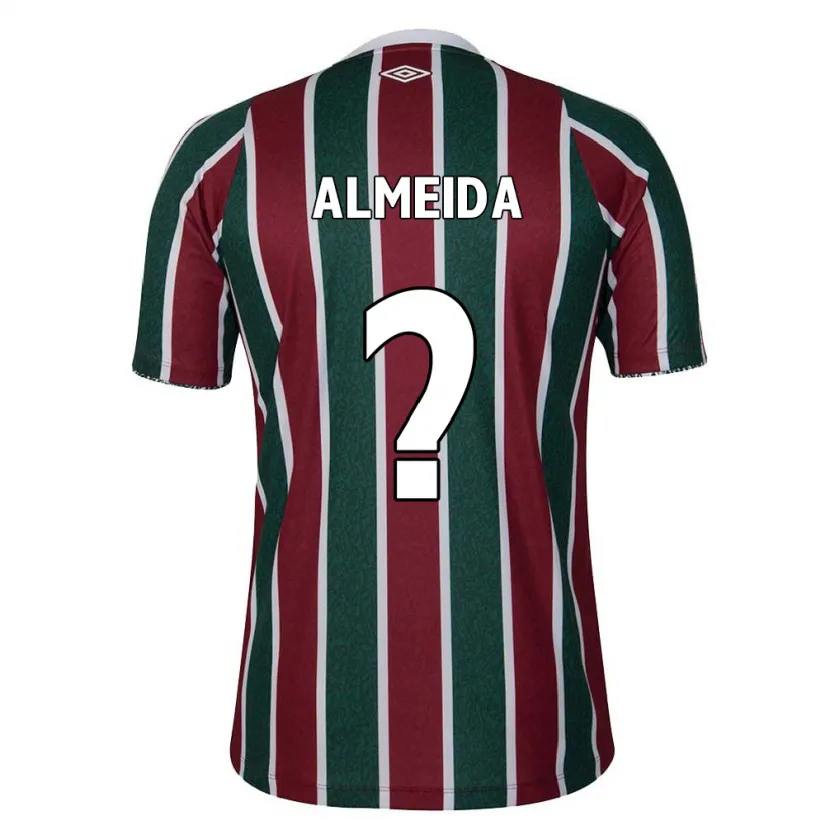 Danxen Niño Camiseta Kayky Almeida #0 Verde Granate Blanco 1ª Equipación 2024/25 La Camisa