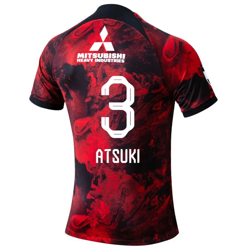 Danxen Niño Camiseta Atsuki Ito #3 Negro Rojo 1ª Equipación 2024/25 La Camisa