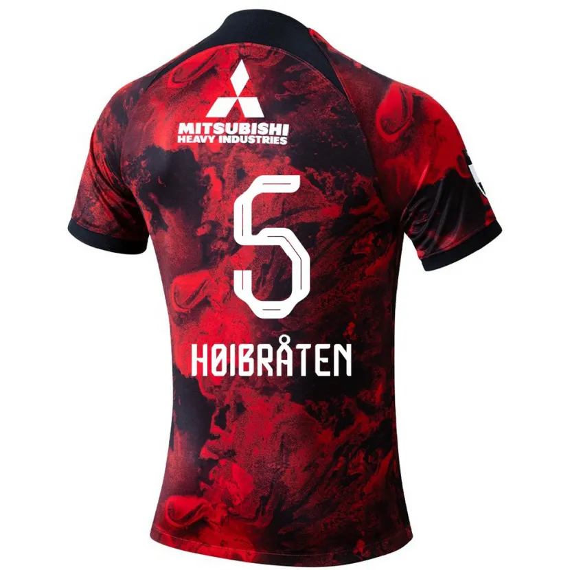 Danxen Niño Camiseta Marius Høibråten #5 Negro Rojo 1ª Equipación 2024/25 La Camisa