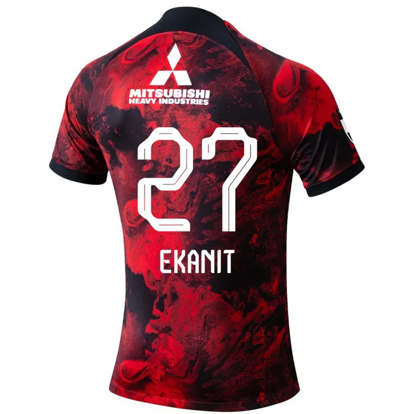 Danxen Niño Camiseta Ekanit Panya #27 Negro Rojo 1ª Equipación 2024/25 La Camisa