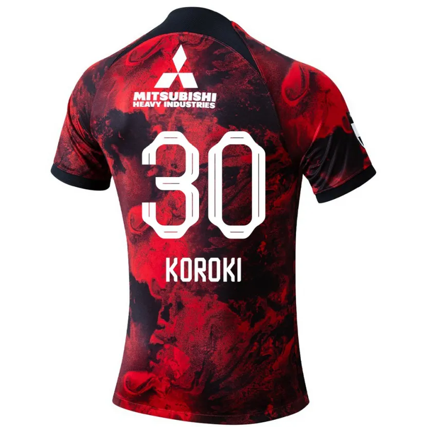 Danxen Niño Camiseta Shinzo Koroki #30 Negro Rojo 1ª Equipación 2024/25 La Camisa