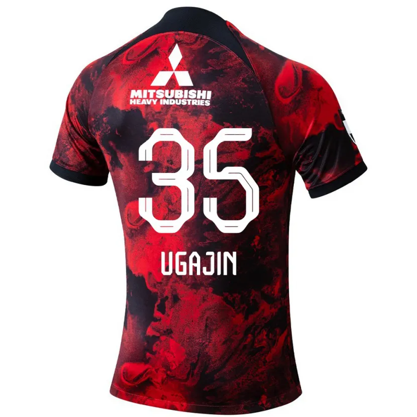 Danxen Niño Camiseta Tomoya Ugajin #35 Negro Rojo 1ª Equipación 2024/25 La Camisa