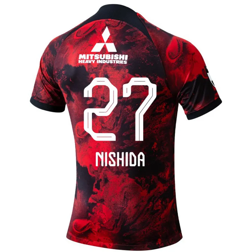 Danxen Niño Camiseta Haruto Nishida #27 Negro Rojo 1ª Equipación 2024/25 La Camisa