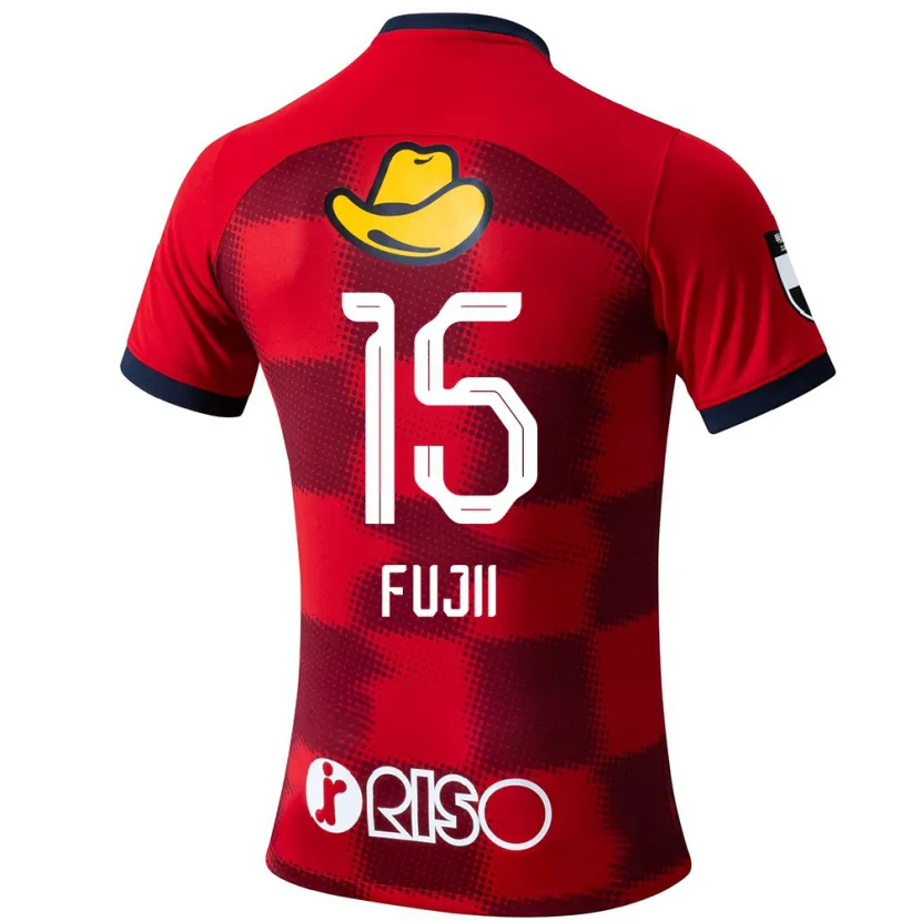 Danxen Niño Camiseta Tomoya Fujii #15 Rojo Azul Blanco 1ª Equipación 2024/25 La Camisa