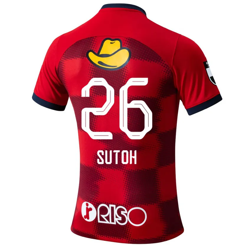 Danxen Niño Camiseta Naoki Suto #26 Rojo Azul Blanco 1ª Equipación 2024/25 La Camisa