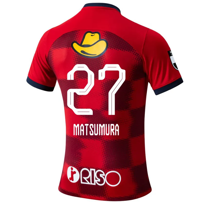 Danxen Niño Camiseta Yuta Matsumura #27 Rojo Azul Blanco 1ª Equipación 2024/25 La Camisa