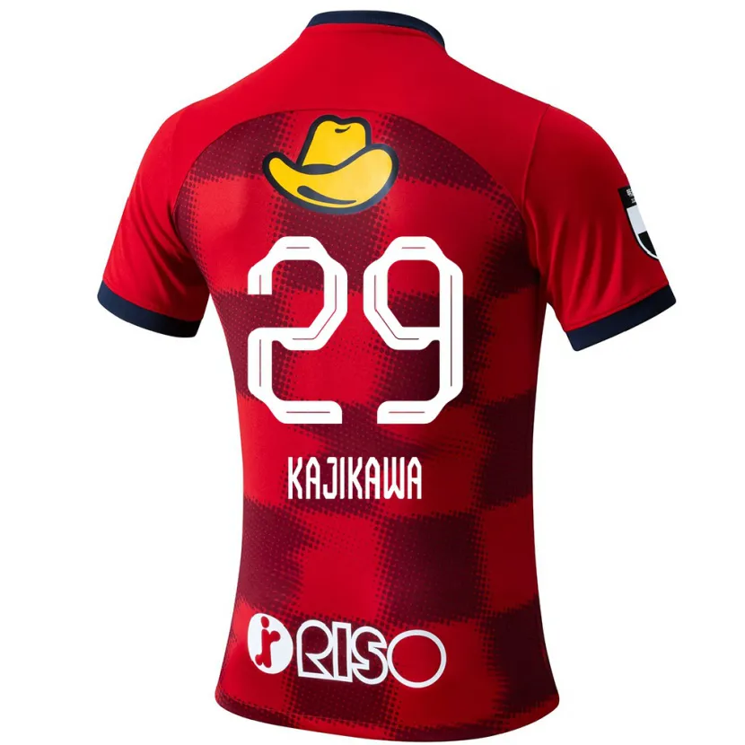 Danxen Niño Camiseta Yuji Kajikawa #29 Rojo Azul Blanco 1ª Equipación 2024/25 La Camisa