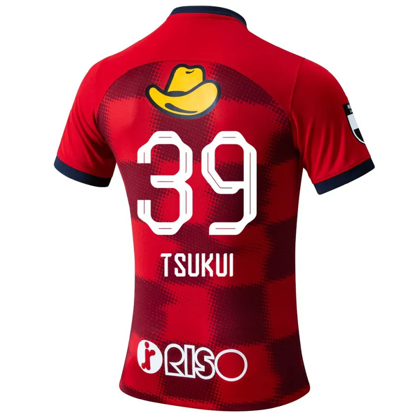 Danxen Niño Camiseta Keisuke Tsukui #39 Rojo Azul Blanco 1ª Equipación 2024/25 La Camisa