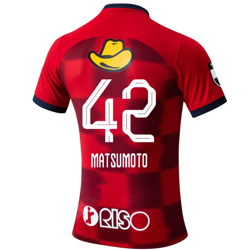 Danxen Niño Camiseta Haruto Matsumoto #42 Rojo Azul Blanco 1ª Equipación 2024/25 La Camisa