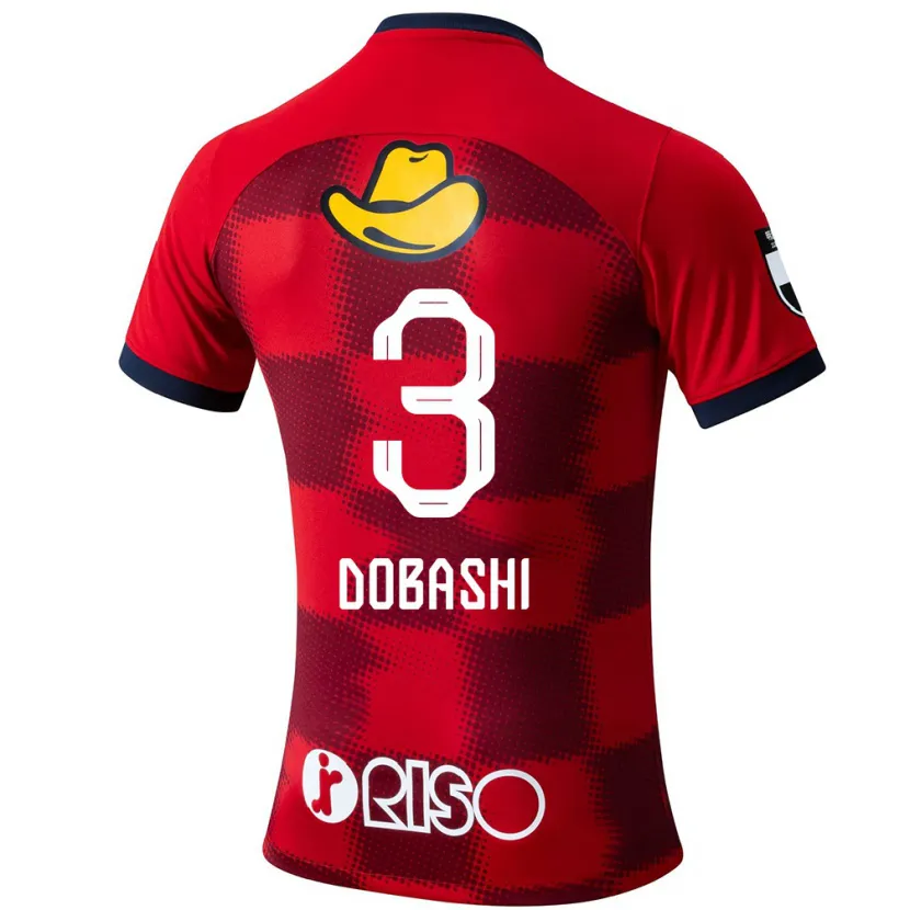 Danxen Niño Camiseta Ryunosuke Dobashi #3 Rojo Azul Blanco 1ª Equipación 2024/25 La Camisa