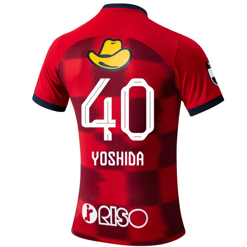 Danxen Niño Camiseta Minato Yoshida #40 Rojo Azul Blanco 1ª Equipación 2024/25 La Camisa