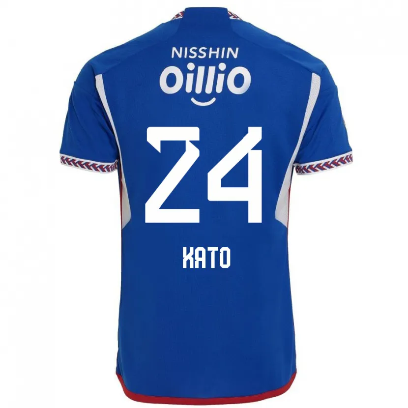 Danxen Niño Camiseta Hijiri Kato #24 Azul Blanco Rojo 1ª Equipación 2024/25 La Camisa